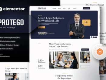 Protego - Kits de Templates Elementor para Advogados e Advogados
