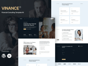 Vinance - Kit de Templates Elementor de consultoria financeira