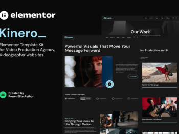 Kinerio - Template Kit Elementor para agência de produção de vídeo