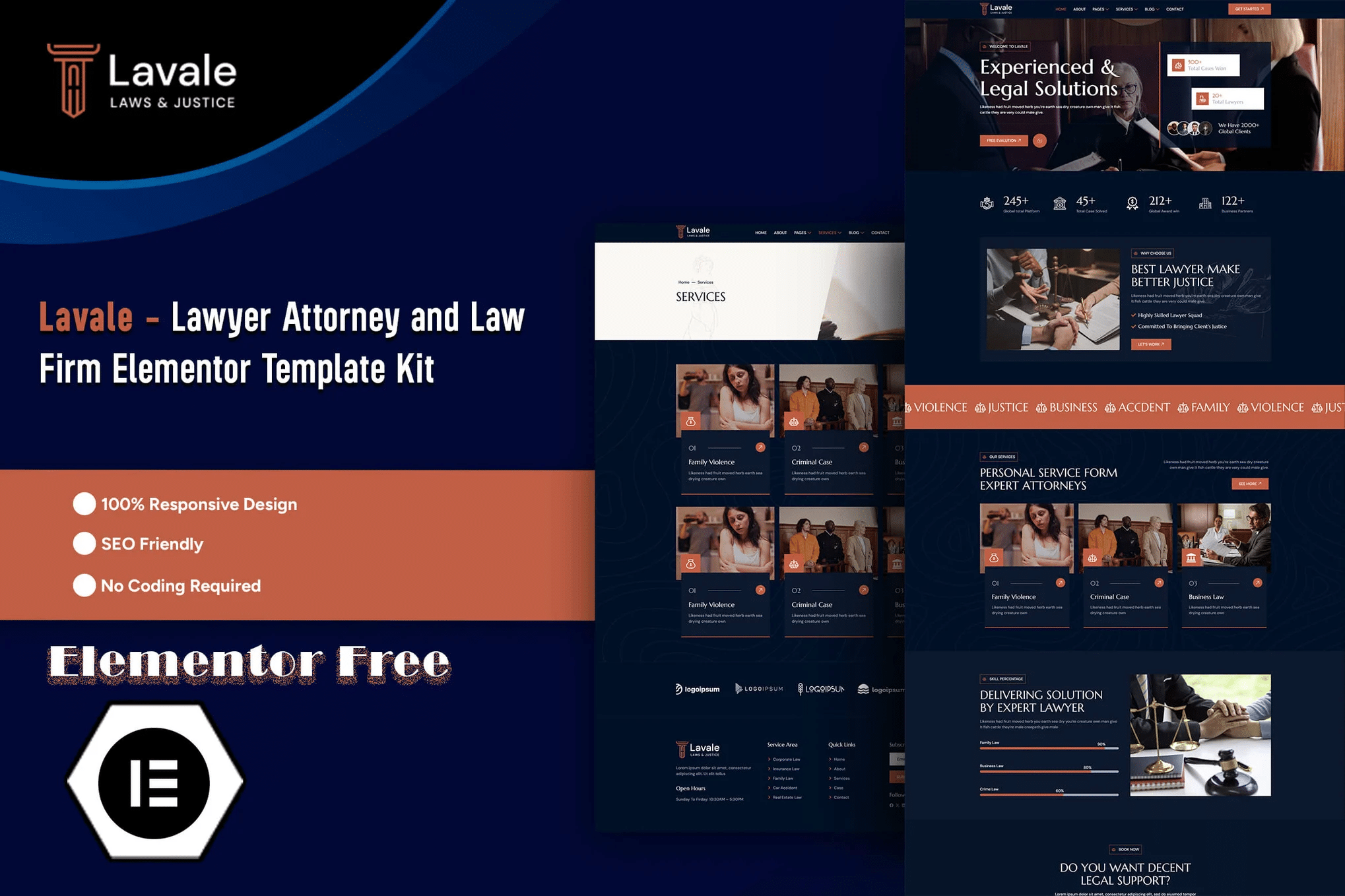 Lavale - Kit de Templates Elementor para Advogados e Escritórios de Advocacia