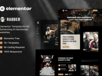 Rabber — Template Kit Elementor para barbearia e cabeleireiro