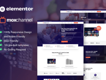 MoxChannel - Template Kit Elementor para serviços de canais de TV