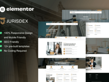 Jurisdex - Kit de modelos Elementor Pro para advogados e escritórios de advocacia