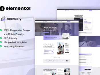 Accrualy - Kit de modelos Elementor Pro para consultores fiscais e consultoria financeira