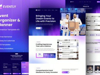 Evently - Kit de modelos Elementor para organizador e planejador de eventos