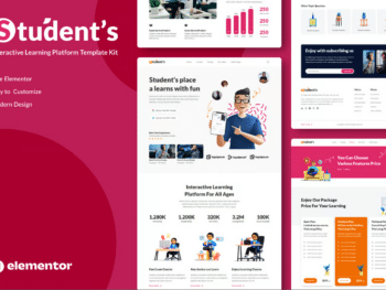 Estudantes - Kit de modelos Elementor para cursos eletrônicos on-line