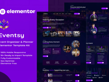 Eventsy - Kit de modelos Elementor para organizador e planejador de eventos