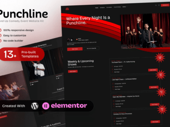 Punchline - Kit de Templates Elementor de Stand Up Comedy e Event