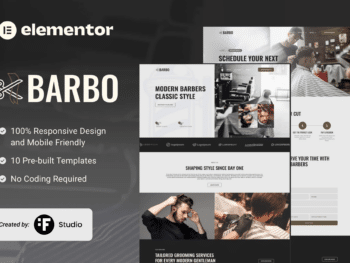 Barbo - Kit de Templates Elementor para barbearia e beleza