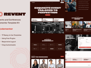Revent - Kit de modelos Elementor para eventos e conferências