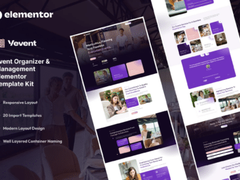 Vevent - Kit de modelos Elementor para planejador e organizador de eventos