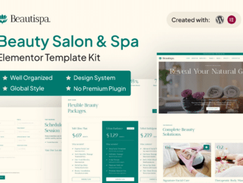 Beautispa - Kit de modelos Elementor para salão de beleza e spa