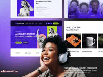 Podcastore - Kit Elementor para Podcast e Merch Store
