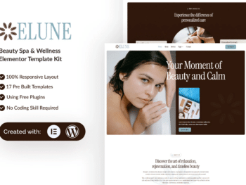 Elune - Kit de Templates Elementor para Spa e Bem-Estar de Beleza