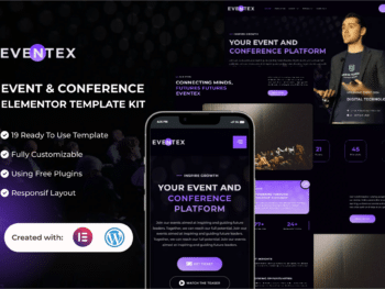 Eventex - Kit de modelos Elementor para eventos e conferências