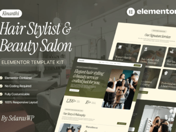 Kinanthi - Kit de modelos Elementor Pro para cabeleireiro e salão de beleza