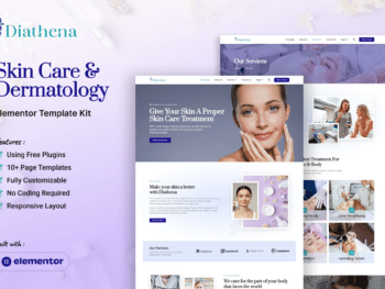 Diathena - Kit de modelos Elementor para cuidados com a pele e dermatologia