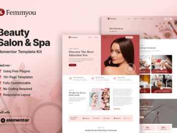 Femmyou - Kit de modelos Elementor para salão de beleza e spa