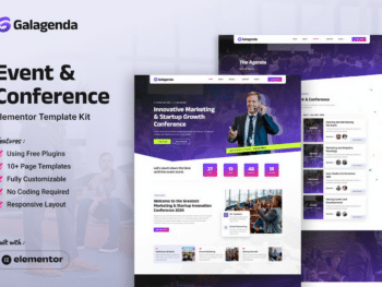 Galagenda - Kit de modelos Elementor para eventos e conferências