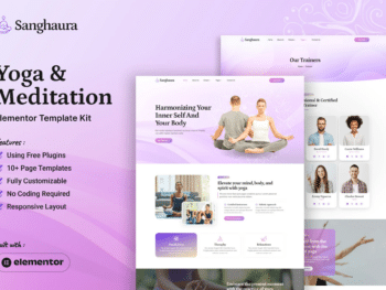 Sanghaura - Kit de Templates Elementor de Yoga e Meditação