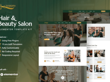 Scissoria - Kit Template Kit Elementor para salão de beleza e cabeleireiro