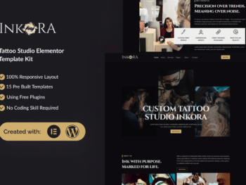 Inkora - Kit de Templates Elementor para estúdio de tatuagem