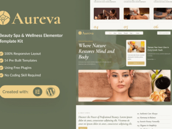Aureva - Kit de Templates Elementor para Spa e Bem-Estar de Beleza