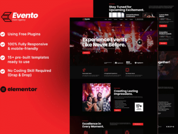 Evento - Kit de Templates Elementor para Agência de Eventos