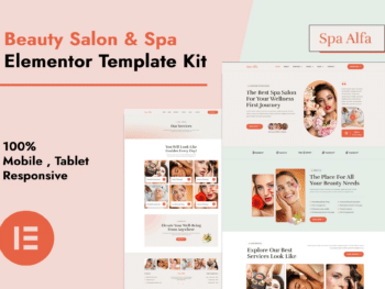 SpaAlfa - Kit de modelos Elementor Pro para salão de beleza e spa