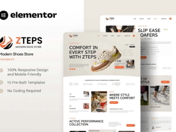 Etapas - Kit de modelos Elementor da Modern Shoes Store