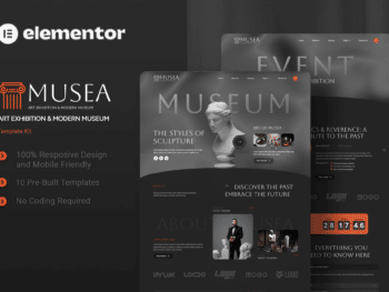 Musea - Kit de Templates Elementor para Exposições de Arte e Museu Moderno