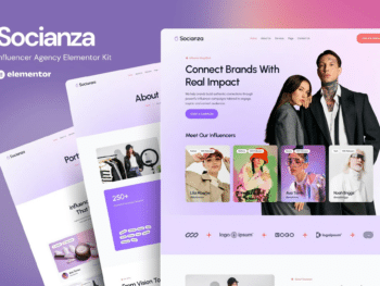 Socianza - Kit de Modelos Elementor para Agência Influenciadora