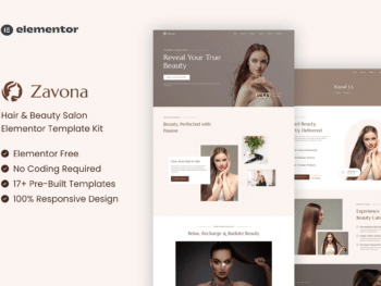 Zavona - Kit de modelos Elementor para salão de beleza e cabeleireiro