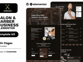 Baberage — Kit de modelos Elementor para barbearia e cabeleireiro