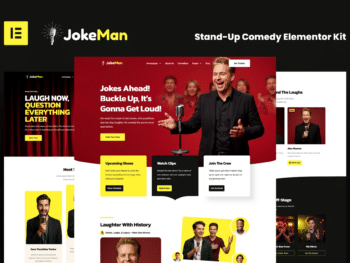 JokeMan - Kit de modelos Stand-Up Comedy Elementor Pro