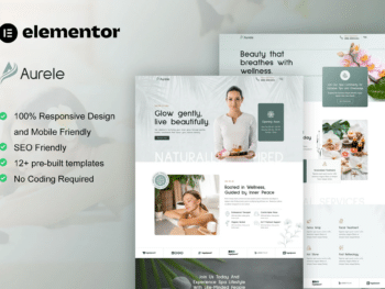 Aurele - Kit de modelos Elementor Pro para tratamentos de spa e cura