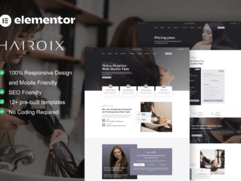 Hairoix - Kit de modelos Elementor Pro para cuidados com o cabelo