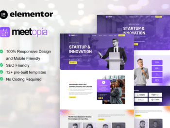 Meetopia - Kit de modelos Elementor Pro para eventos e conferências