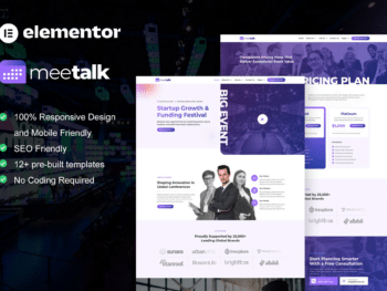 Meetalk - Kit de modelos Elementor Pro para eventos e conferências