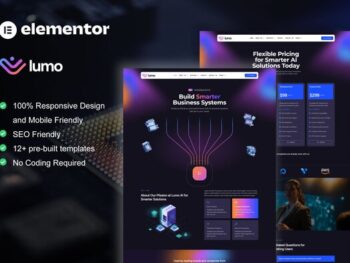 Lumo - Kit de Modelos Elementor Pro para Serviços de Inteligência Artificial e Tecnologia