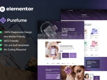 Purefume - Kit de modelos Elementor Pro de perfumes e fragrâncias