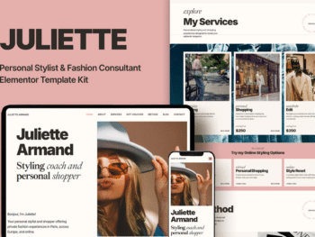 Juliette - Kit de modelos Elementor Pro para estilista pessoal e consultora de moda