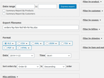 Exportação avançada de pedidos para WooCommerce