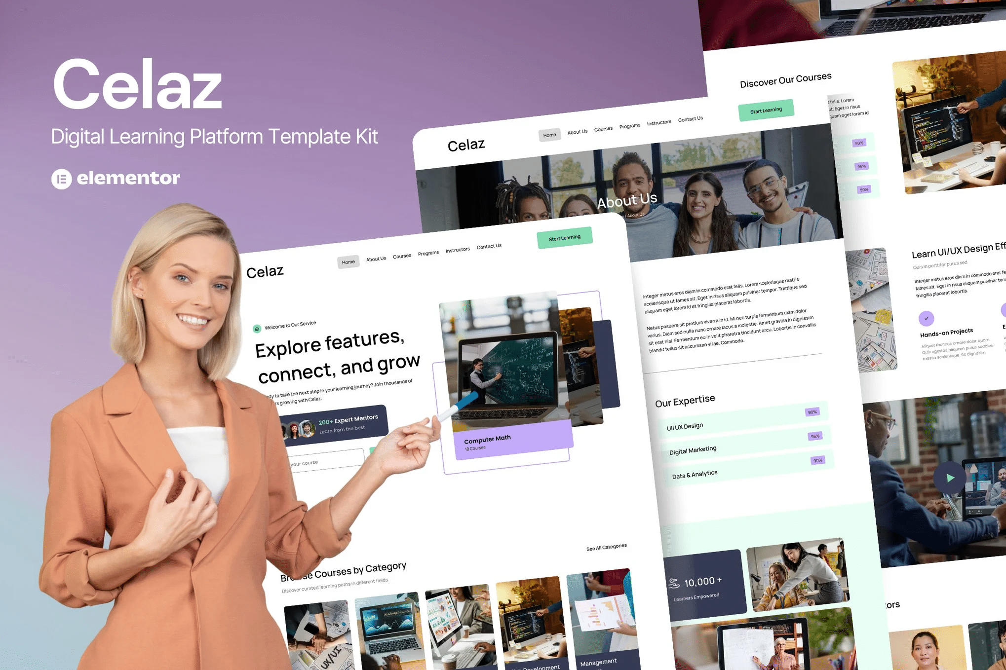Celaz - Kit Elementor do site da plataforma de aprendizagem digital