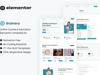 Brainera - Kit de Templates Online para Cursos e Educação Elementor