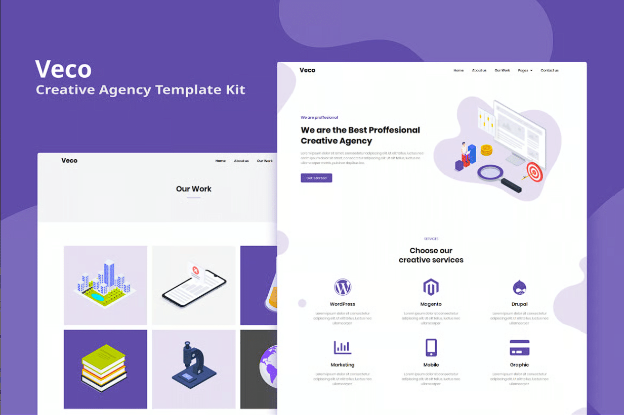 Veco - Kit de Templates Elementor da Agência Criativa