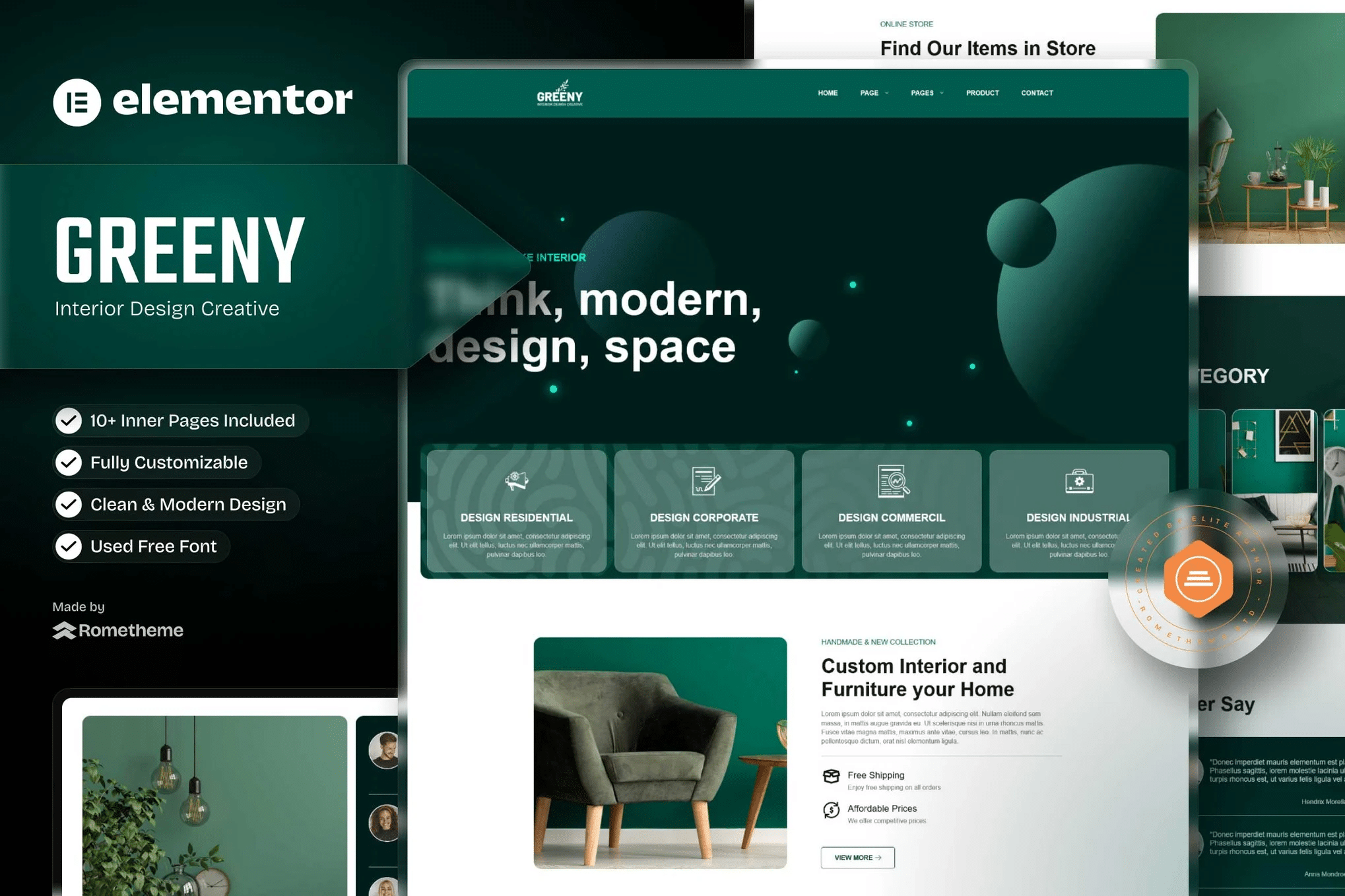 Greeny – Template Kit para elementos interiores