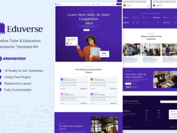 Eduverse - Kit de Templates Online para Tutor e Educação Elementor