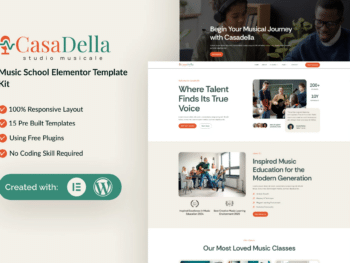CasaDella - Kit de Templates Elementor para escolas de música