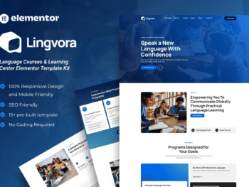 Lingvora - Kit de modelos Elementor para cursos de idiomas e centro de aprendizagem